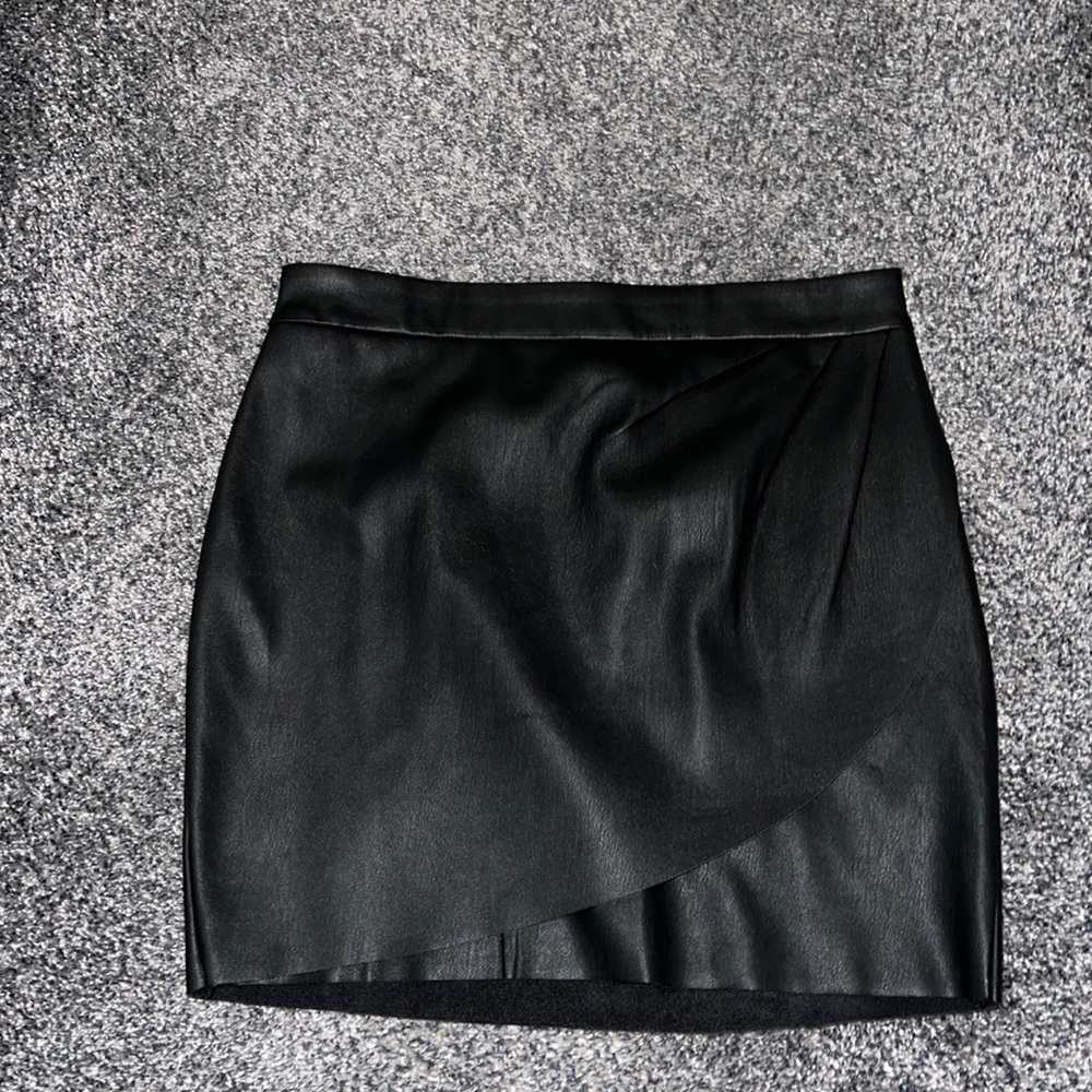 Black leather skirt